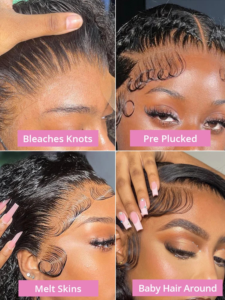 Human Chignons 40 Inch Deep Wave 13x6 HD Lace Frontal Hair s For Women Brazilian Curly 13x4 Front Pre Plucked 231114