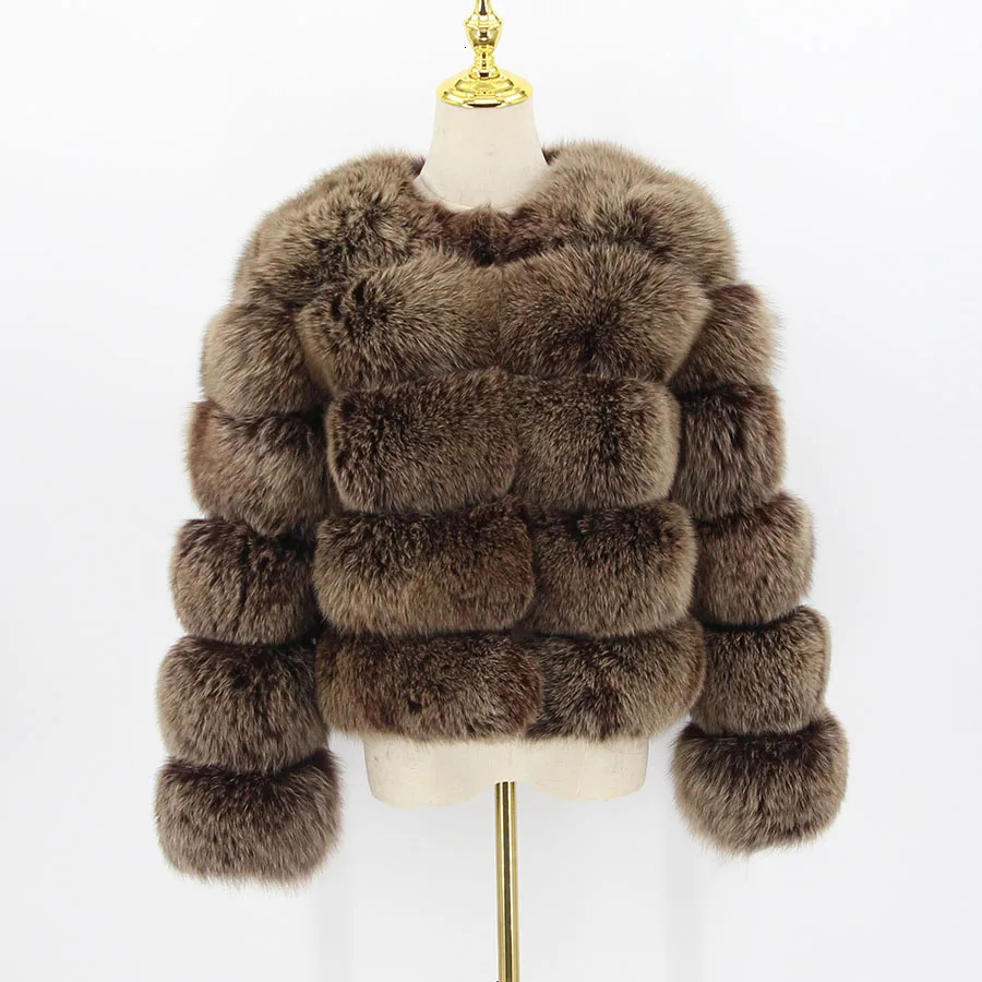 Women's Fur Faux Pink Java 20114 women winter fur coat real jackets natural fashion long sleeve wholesale 231114
