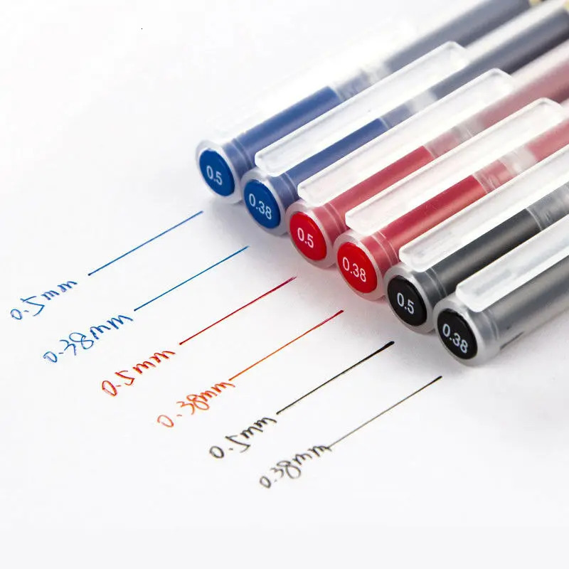 Gel Pens 10pcs MUJI MoMA Gel Ink Ball Point Pen Japan Black/Blue/Red School Office Ballpoint 231208