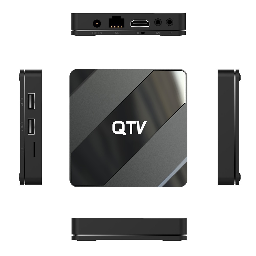 Stock in France QTV X5 Android 10.0 TV Box Allwinner H616 2GB 8GB 2.4G 5G WiFi 4k OTT Media dual wifi BT VOICE REMOTE