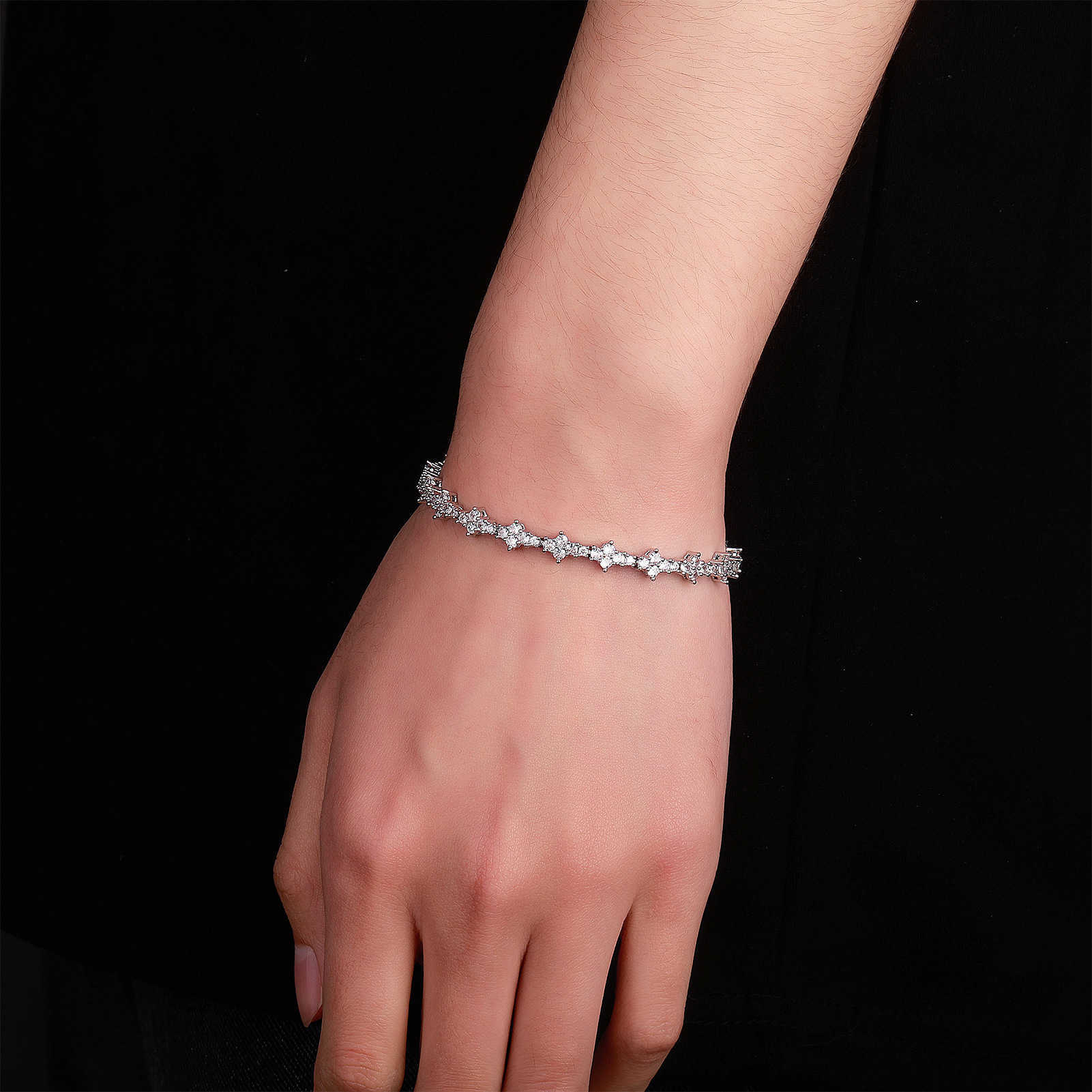 Sumptuous New Tennis Chain Bracelet Necklace Floral Mixed Set Single Row Full Prong CZ Cubic Zirconia Diamond Couple Hip Hop Jewelry Accessories Gifts
