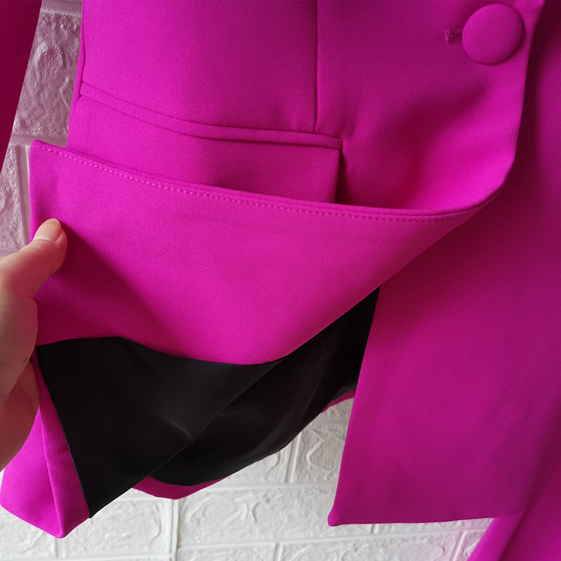 Women's Two Piece Pants Blazer Pantsuits Two Piece Set Office Ladies Women Yellow Purple Business Single Buttons Flared Pants Blazer Pants Formal