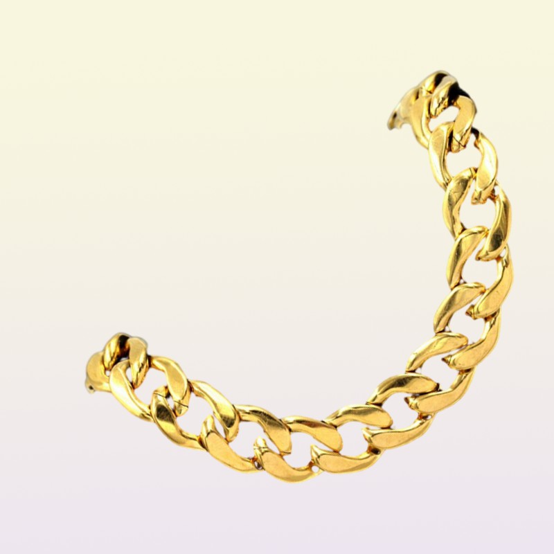 Link Mens Bracelet Stainless Steel Whole Braslet Silver Color braclet Chunky Cuban Chain Gold Bracelet For Man