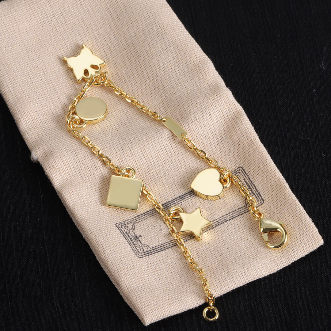 Classic Bracelet Designer Bracelet Gold Pendant Arrangement Embellished Charm Bracelet 18K gold plated luxury wedding women fashion G jewelry