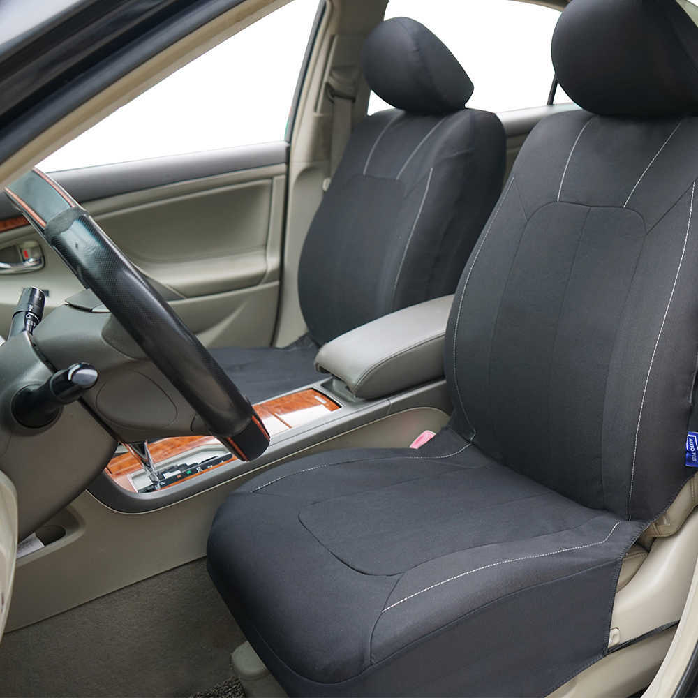 New Black Universal Polyester Car Seat Cover Full Set Unisex Accessories Interior Decoration Fit Car SUV Van Seat Protector