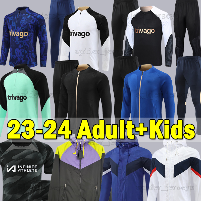 4XL 23 24 CFC ENZO Soccer Sets 2023 2024 B.BADIASHILE Long sleeve Soccer Jerseys T. SILVA hoodie Trench coat Jacket Football Shirts Training Vest Men kids kit Tracksuits