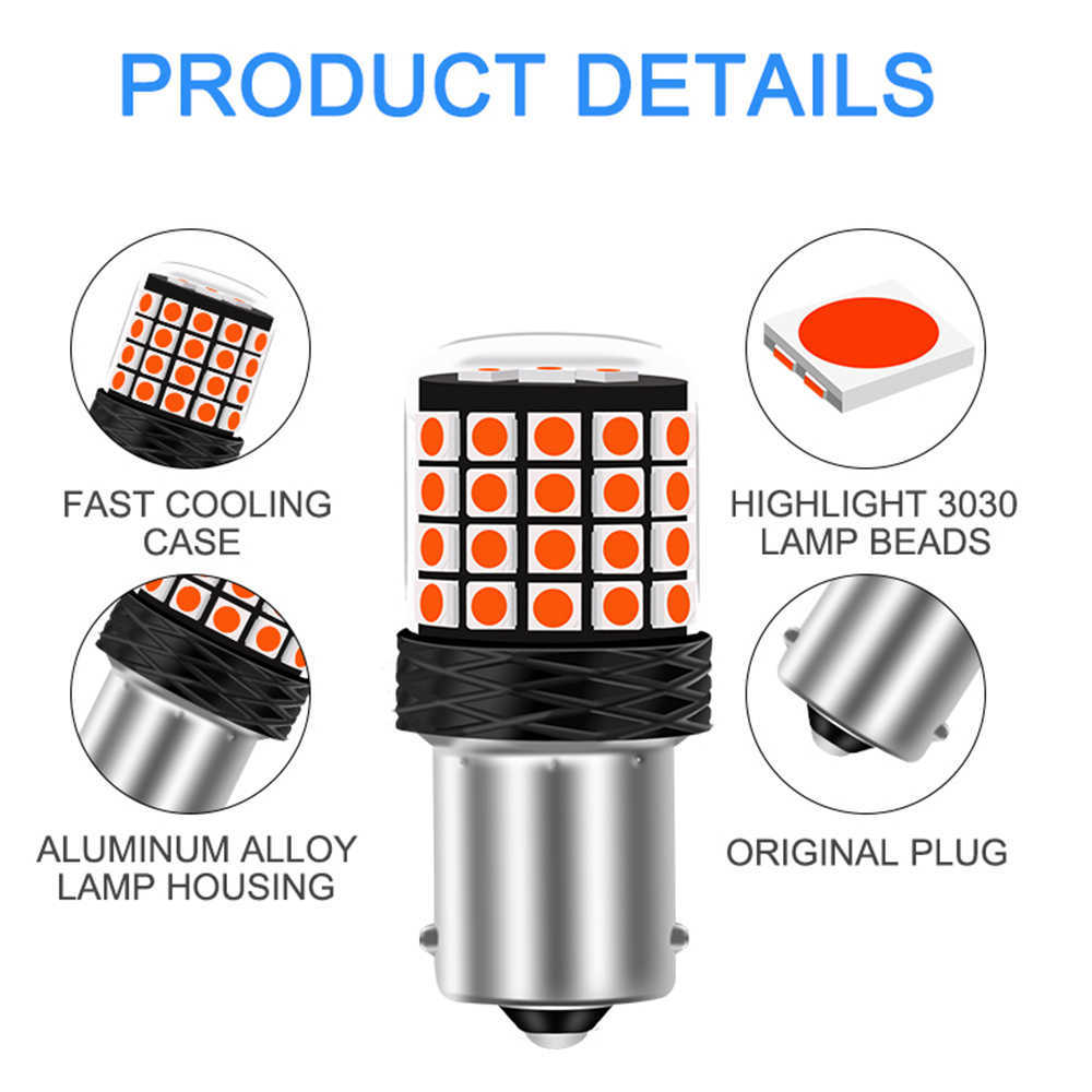 New 2pcs S25 1156 BA15S P21W R5W R10W BAU15S PY21W 1157 BAY15D P21/5W T20 7440 W21W WY21W 7443 W21/5W T25 3157 P27W Canbus 3030 Led
