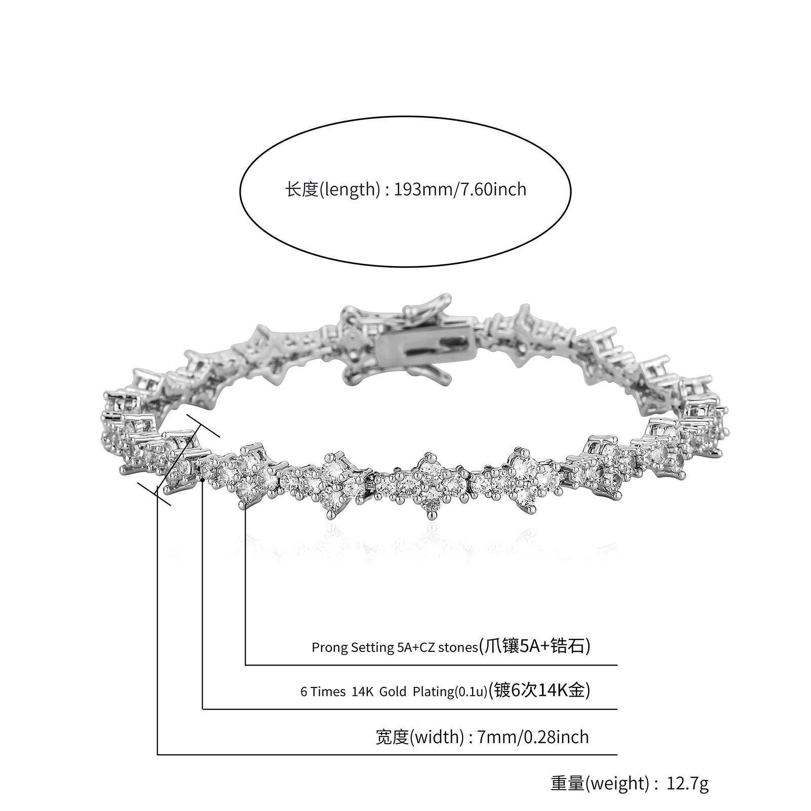 Sumptuous New Tennis Chain Bracelet Necklace Floral Mixed Set Single Row Full Prong CZ Cubic Zirconia Diamond Couple Hip Hop Jewelry Accessories Gifts