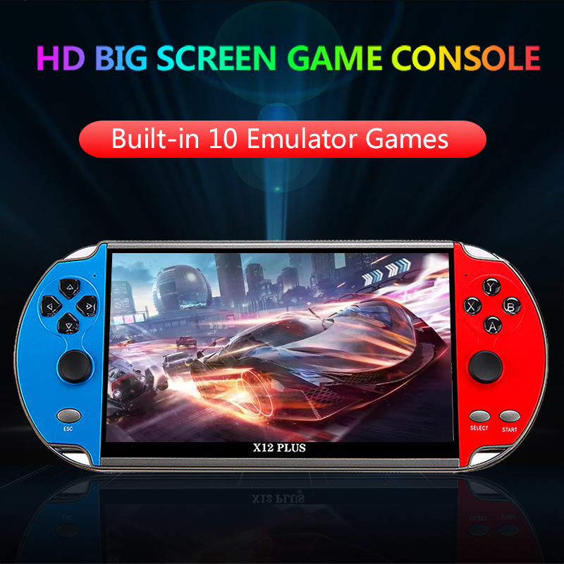 X12 Plus Portable Handheld Player Game 16G 7inch HD Screen Dual Joystick Classic Arcade Game Console Built-in 20000+ TV Output Audio Video Games With Gift Box