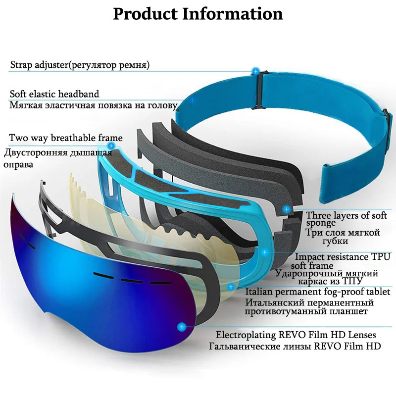 Ski Goggles Snowboard Sunglasses Eyewear Anti UV Windproof Sports Equipment Winter Nose Protection for Men Women 231114