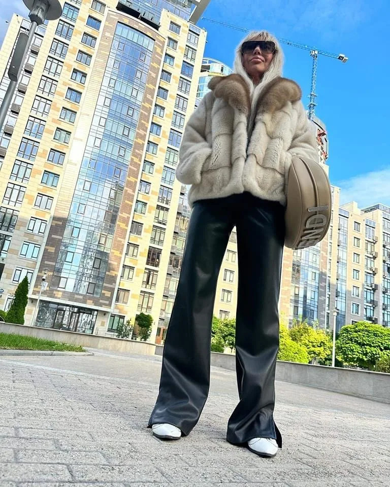 Women's Fur Faux Ladies Mink Jacket Real Coat Purple Lapel Winter Warm Fashion Casual 231114