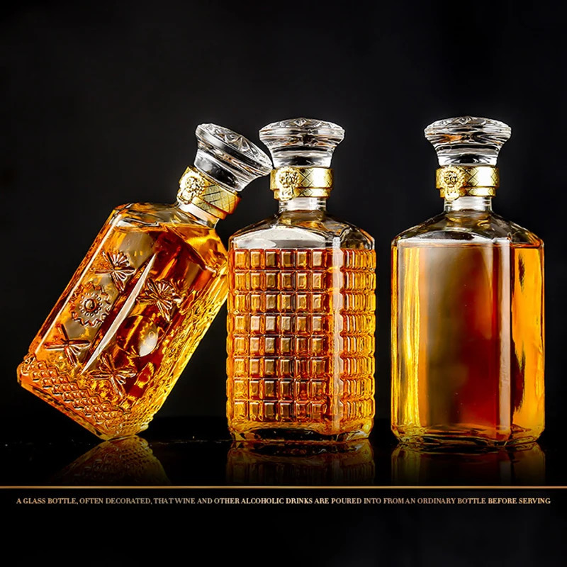 Bar Tools DEOUNY 05L 1L Crafted Glass Decanter Whisky Glasses Set Elegant Whiskey With Ornate Stopper Cocktail Barware Separator 231114 - view 6