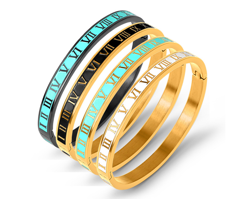 Vintage Roman Scripture Letter Bangles Bracelets For Women Black Gold Numeral Color Charm Cuff Bangle Stainless Steel Jewelry
Vintage Roman Scripture Letter Bangles Bracelets For Women Black Gold Numeral Color Charm Cuff Bangle Stainless Steel Jewelry
