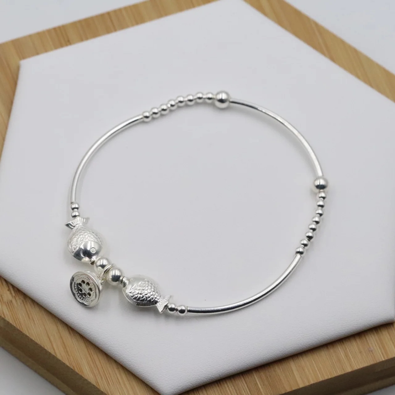 Anklets 925 Sterling Silver Small Fish Elbow Anklet Jewelry for Women Girls Cute Bell Beads Bracelets on Leg Foot Ornament JL006 231115