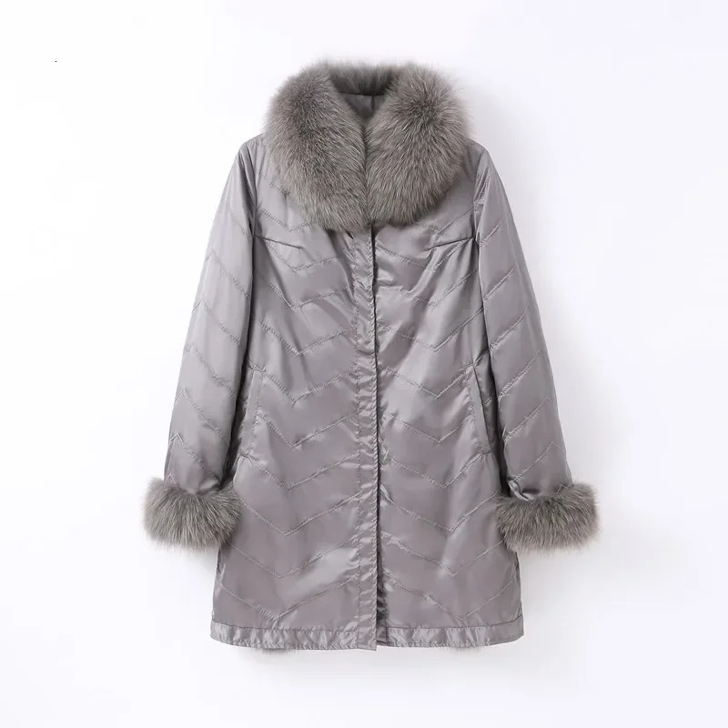 Women's Fur Faux Women Winter Long Coat Jacket Warm Double Side Parka CT262 231114