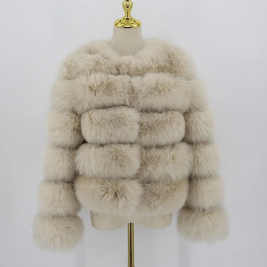 Women's Fur Faux Pink Java 20114 women winter fur coat real jackets natural fashion long sleeve wholesale 231114