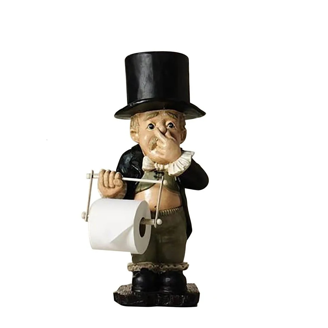 Toilet Paper Holders Holder Resin Ornaments Roll Storage Rack Old Butler Statue Decorations Bathroom Accessories 231115