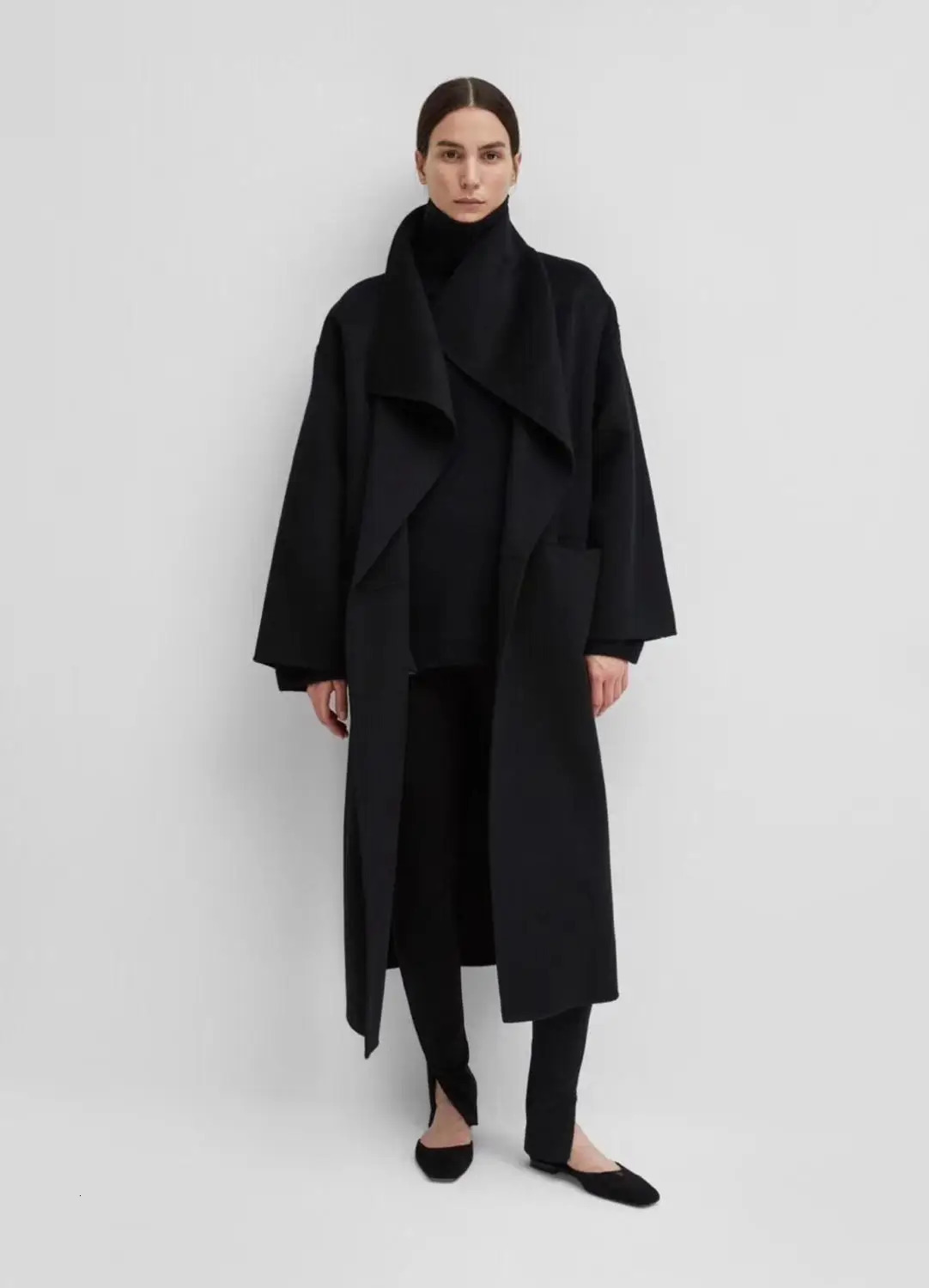 Women's Wool Blends Totem* Wool Long Coat ANNECY Series Wool Coat Silhouette Side Slit Lapel Long Coat For Women Big Size Arrival Spring 231115