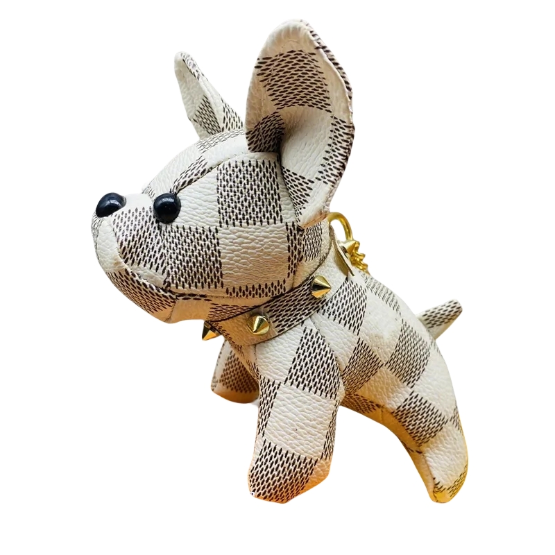 Designer Keychain High Quality 13CM French Bulldog Bag Pendant Dog Keychain Car Interior Decoration Leather Bag Pendant Wholesale Volume Discount