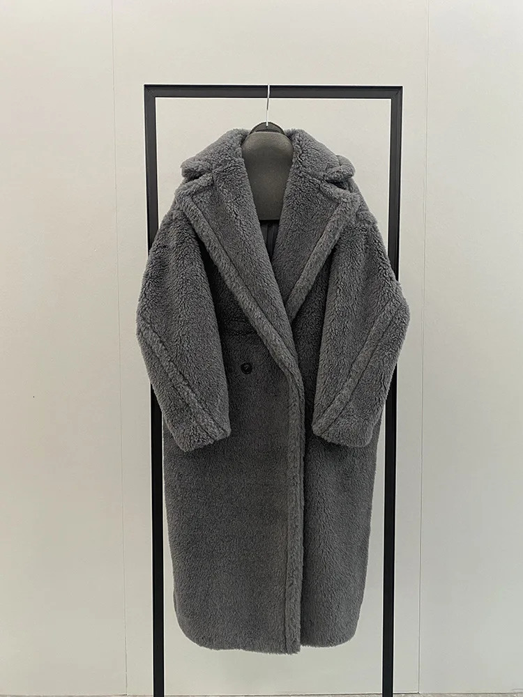 Women's Fur Faux Teddy Bear Coat Women Winter Alpaca Loose Warm Camel Wool Female Classic Casual Lapel Milk White Oversized 231114
