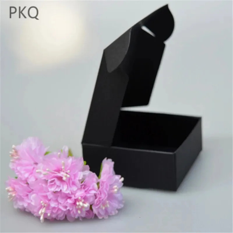 Jewelry Boxes Wholesale Black Carton Kraft Paper Jewelry Gift Cardboard Box For Packaging Cajas Carton Gift Paper Packaging Box 50pcs 231115