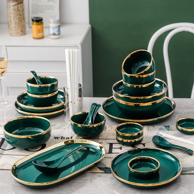 Ceramic plate tableware set plate set salad soup bowl plate bowl restaurant hotel vajilla bone china serving platter plates