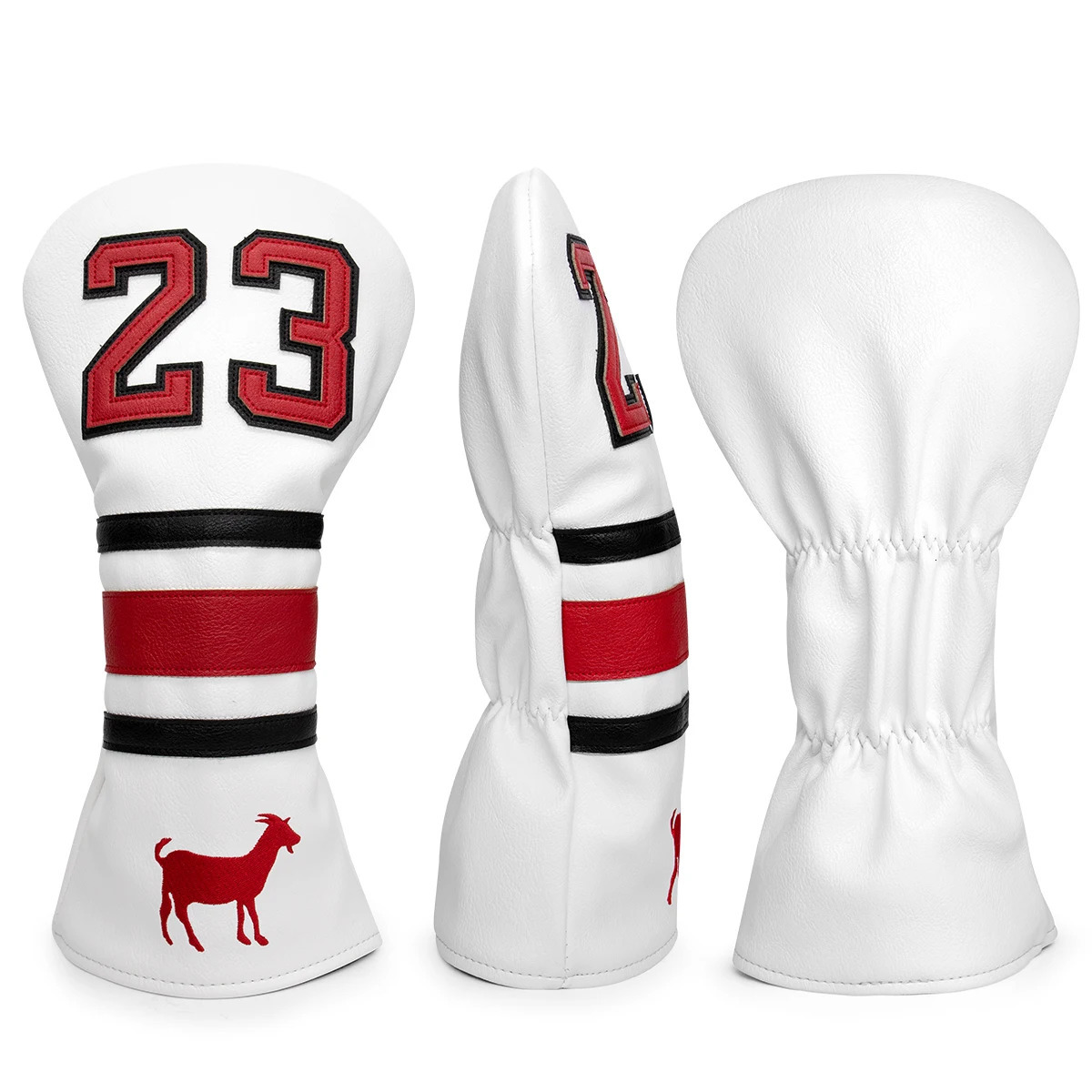 Other Golf Products Goat PU Leather Number 23 Golf Club Headcover Set Golf 460CC Driver and FW Fariway Wood Hybird Cover 231114