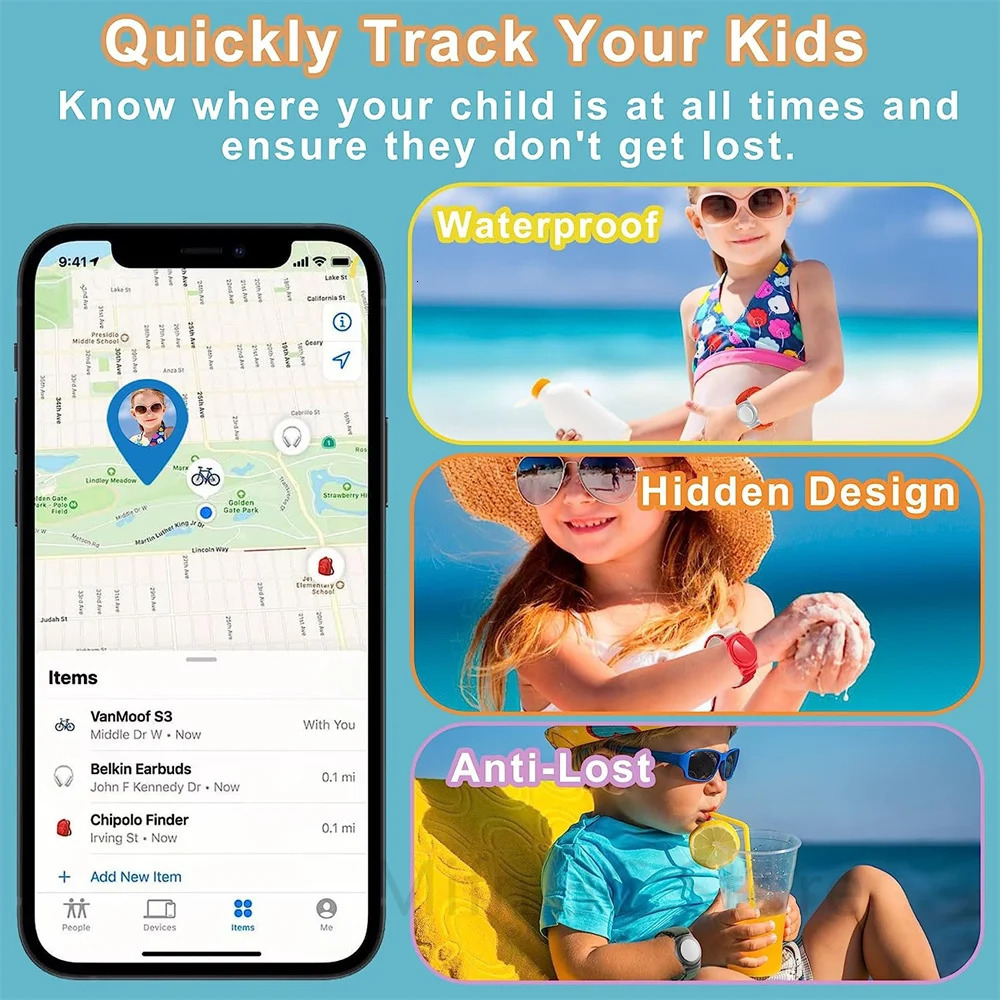 Watch Bands Waterproof Bracelet For AirTag for Kids Nylon Case Wristband for AirTag Adjustable Anti-Lost Watch Band GPS Tracker Cover 231115