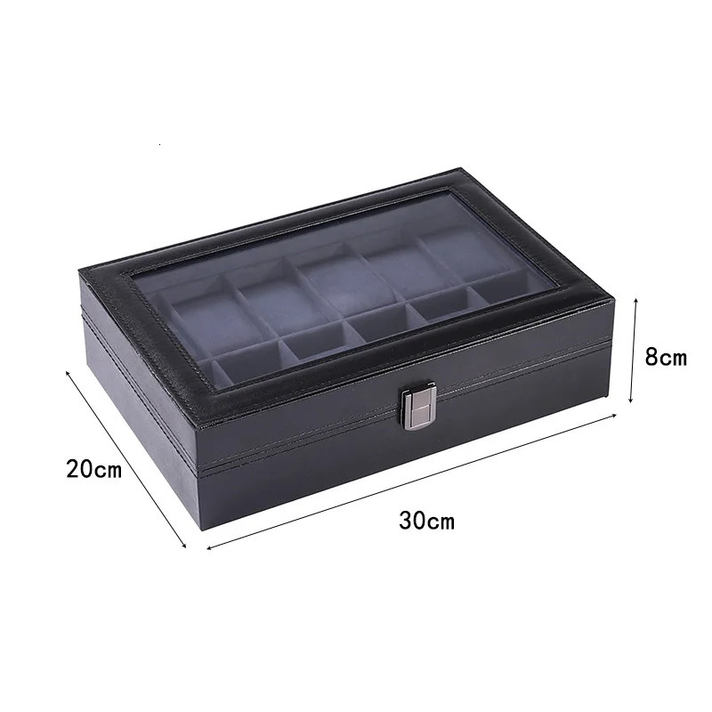 Watch Boxes Cases PU Leather Watch Box 6/10/12 Girds Watch Case Storage Box Watch Holder Box Organizer Watch Display Box 231115