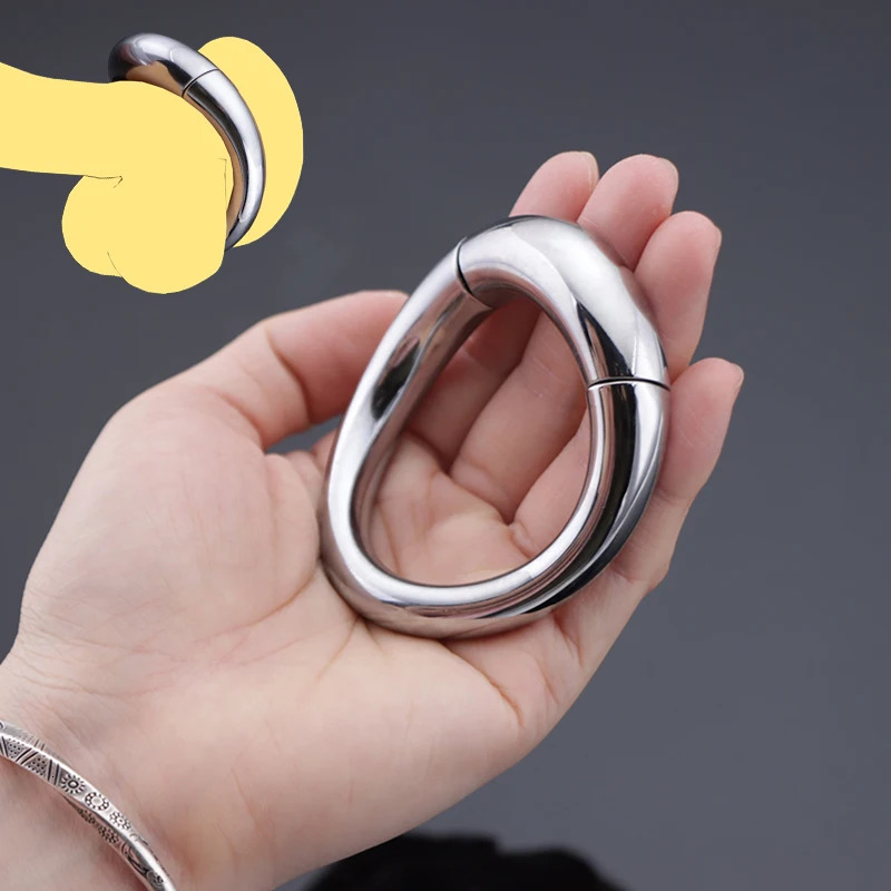 Vibrators Arc Male Magnetic Cock Ring On Penis Heavy Cbt Cockring Metal Penis Dick Lock Ring Delay Ejaculation Adults Sex Toy Men 18 231115