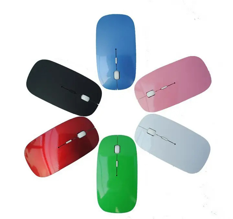 High quality Style Candy color ultra thin wireless mouse computer Mice and receiver 2.4G USB optical Colorful Support custom logo