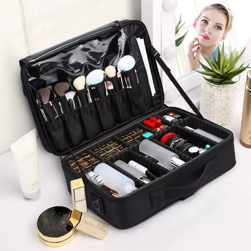 Cosmetic Bags Cases Makeup Cosmetic Case Waterproof Oxford Cloth Large Capacity Travel Storage Bag Tattoo Beautician Suitcases 231115