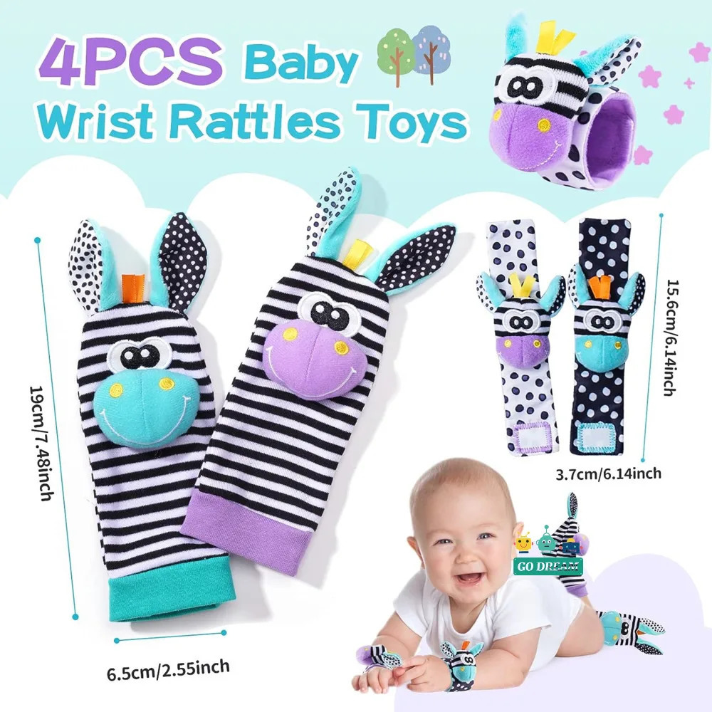 Mobiles Baby Infant Wrist Rattle Socks Toys 0 12 Month Girl Boy Learning Toy Early Educational Development Cute Toddlers Sensory Gifts 231115