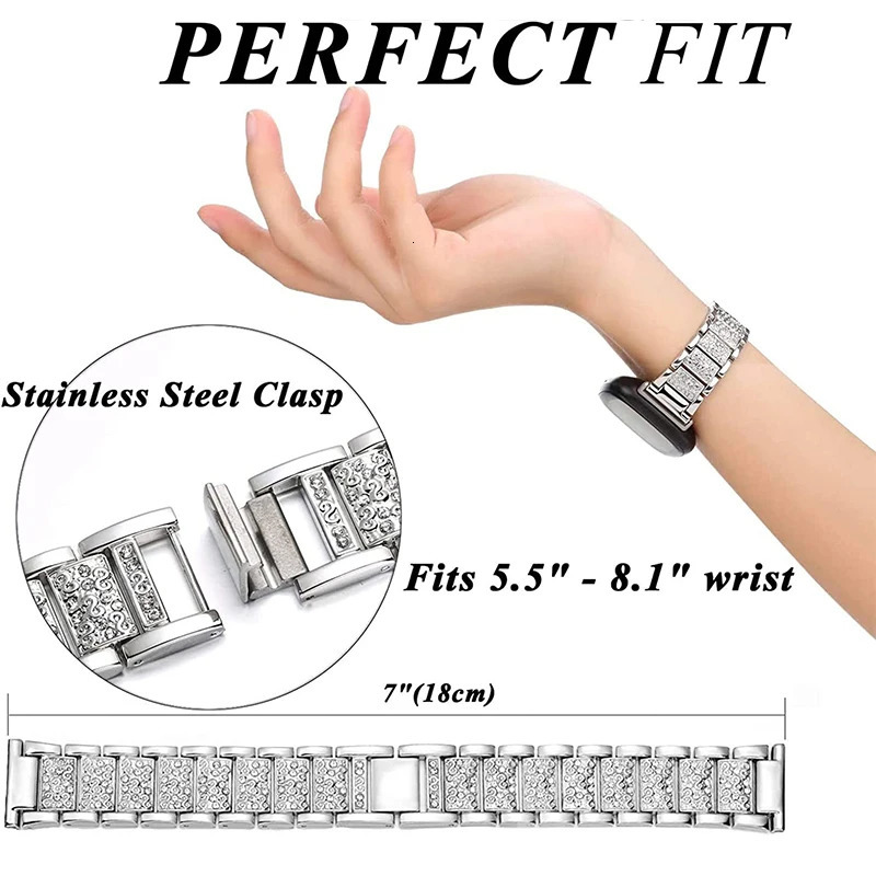Watch Bands Metal Strap For Amazfit GTS 4 Mini Smart Watch Diamond Wristband For Amazfit GTS 3 2 Watch Band For Amazfit Bip 3 Pro Bracelets 231115