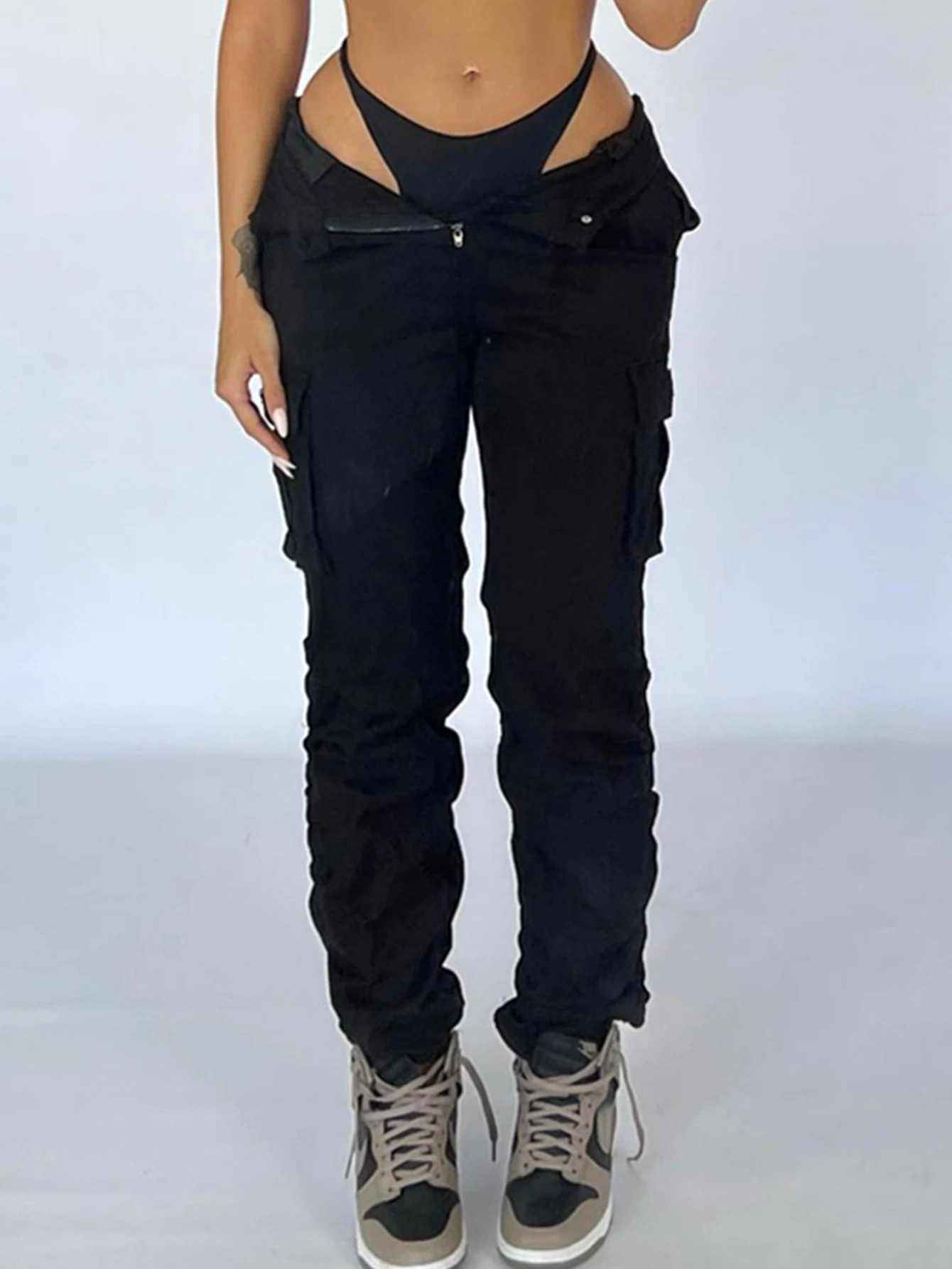 Women's Jeans Straight Leg Cargo Pants Women High Waist Casual Baggy Pants Slim Vintage Y2k Streetwear Stretch Wide Leg Trousers Fashion Jeans 23