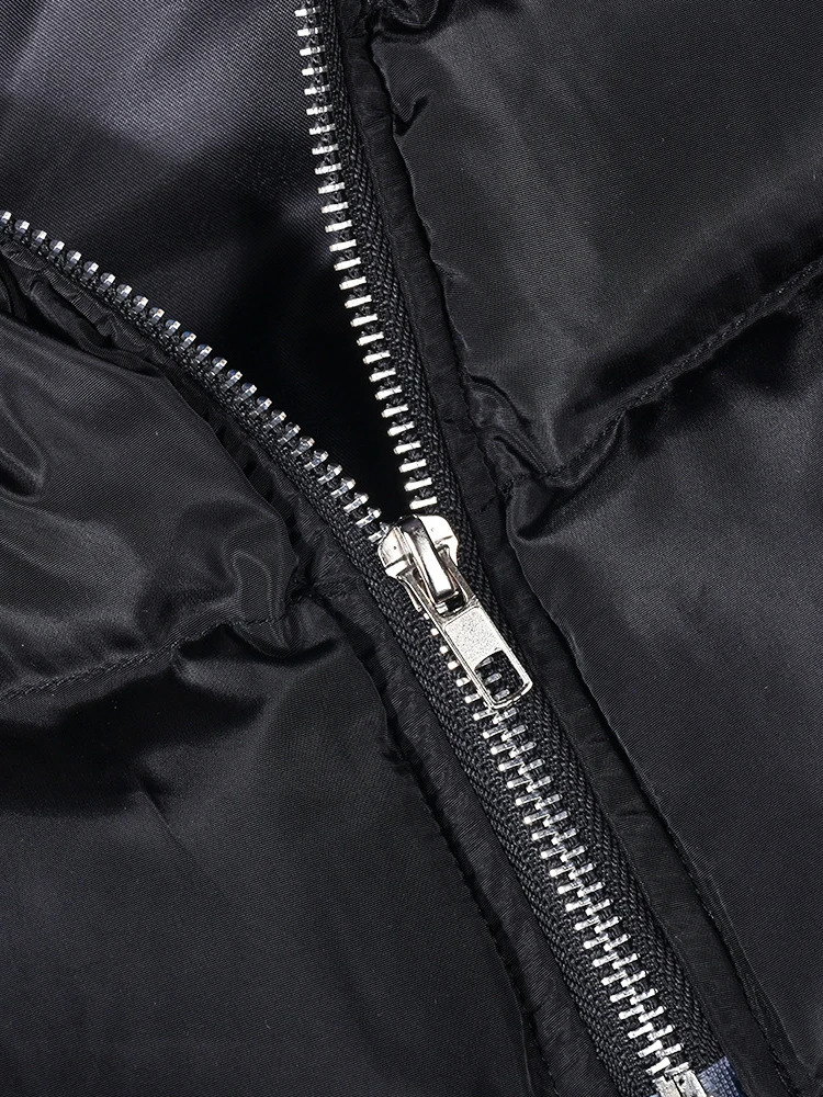 Women s Vests DEAT Fashion Women Cotton padded Coat Stand Collar Hollow Out Zip Black Symmetry Midriff baring Vest Autumn 2023 7AB115 231114