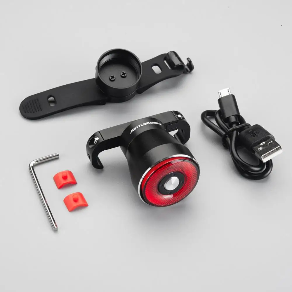 Bike Lights Bicycle Smart Auto Brake Sensing Light IPx6 Waterproof LED Charging Cycling Taillight Rear Accessories Q5 231115