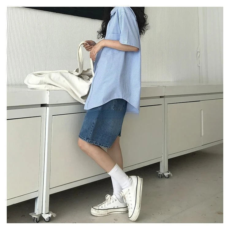 Women's Jeans Y2K Summer Women Vintage Streetwear Denim Shorts Cargo Short Pants Harajuku Clothes High Waist Knee Length Wide Leg Baggy Jeans 231