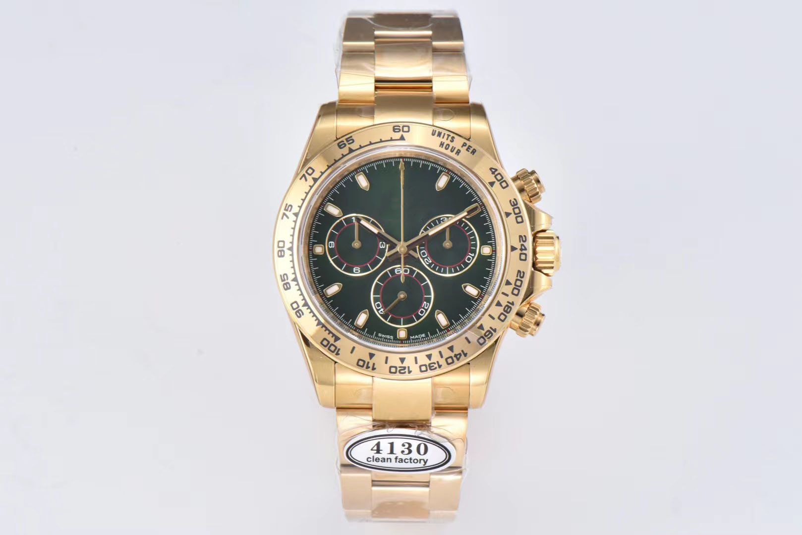 Clean BT Luxury Watch All Gold Style 4130 Mechanical Movement 904L Steel Mossan Stone Cut degree Nail 40mm 72 hours kinetic energy storag green, Only box. no watch
Clean BT Luxury Watch All Gold Style 4130 Mechanical Movement 904L Steel Mossan Stone Cut degree Nail 40mm 72 hours kinetic energy storag green, Only box. no watch