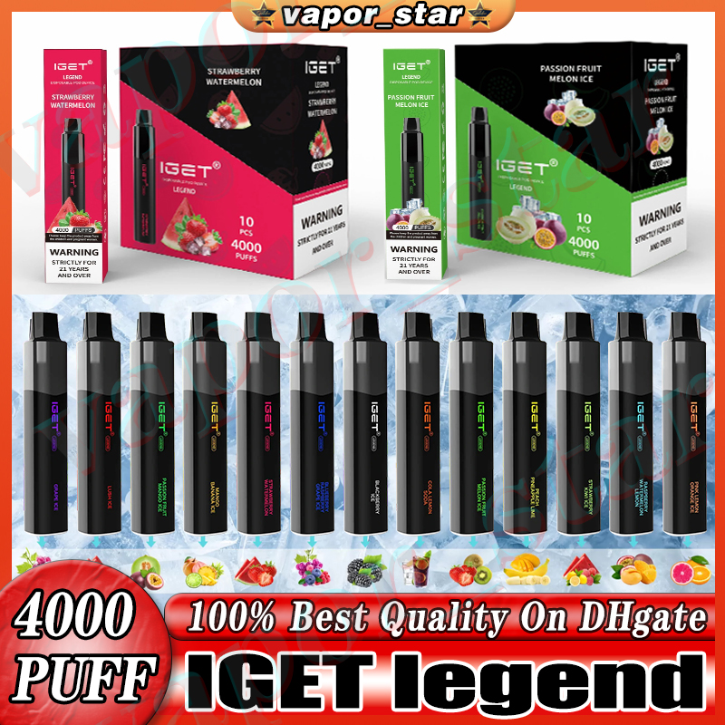 Original IGET LEGEND 4000 Puffs Disposable Vapes puff Pen E Cigarettes Pod 13Flavors Device Kit Powerful 1500mAh Battery 12ml Prefilled Cartridge vs elux
Original IGET LEGEND 4000 Puffs Disposable Vapes puff Pen E Cigarettes Pod 13Flavors Device Kit Powerful 1500mAh Battery 12ml Prefilled Cartridge vs elux