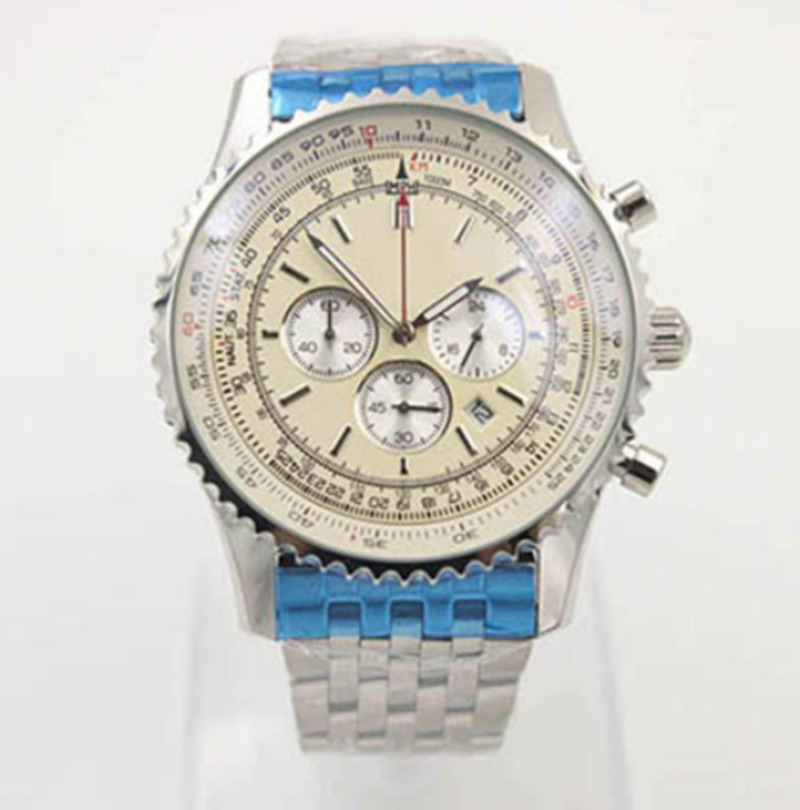 TOP AAA 46MM Quality Quartz Watch Men's Luxury B06 B01 Navitimer Chronograph Battery Movement White Stainless Steel Designer wristwatch
TOP AAA 46MM Quality Quartz Watch Men's Luxury B06 B01 Navitimer Chronograph Battery Movement White Stainless Steel Designer wristwatch
