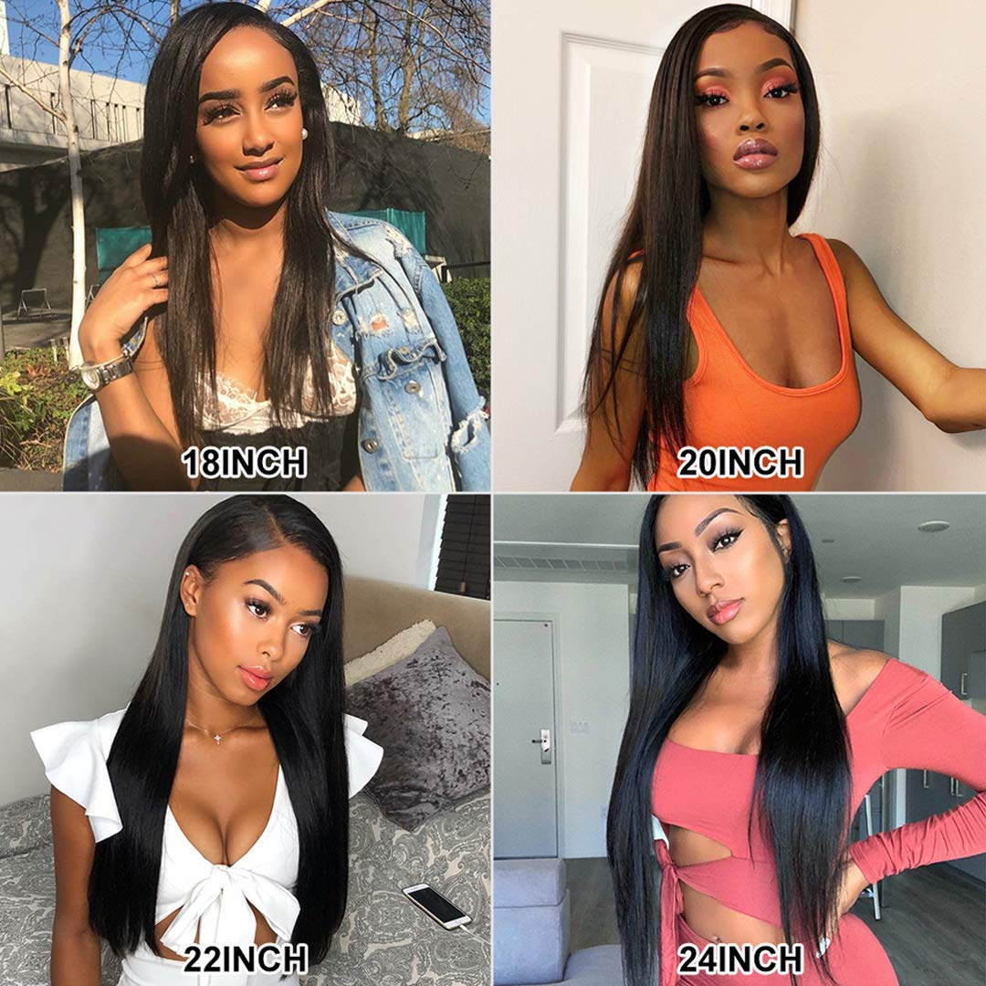 Silky Straight Lace Frontal Human Hair Wigs 4x4 13x4 Lace Wigs for Women Natural Color Pre Plucked Glueless Wigs