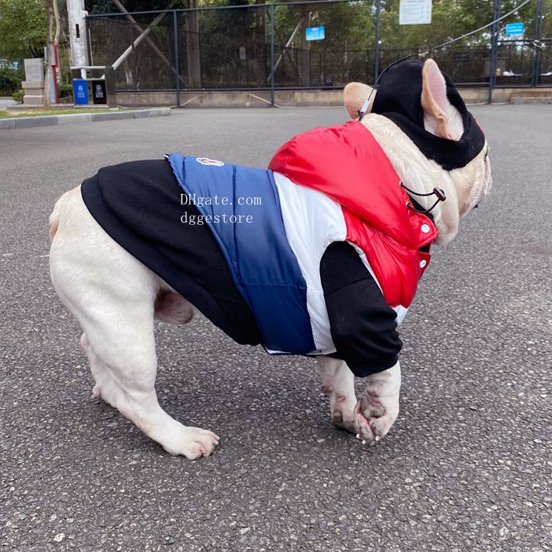 free shipping Designer Clothes Dog Apparel Winter Dogs ets Puppy Hoodie Sweatshirt Windproof Waterproof Pet Vests Coat for French bulldog in Cold Weat