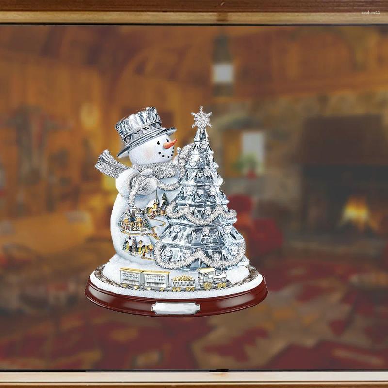 Christmas Decorations Tree Rotating Sculpture Train Paste Window Stickers Decoratie Doll Hang Navidad Home Decoration