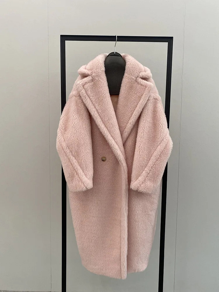 Women's Fur Faux Teddy Bear Coat Women Winter Alpaca Loose Warm Camel Wool Female Classic Casual Lapel Milk White Oversized 231114
