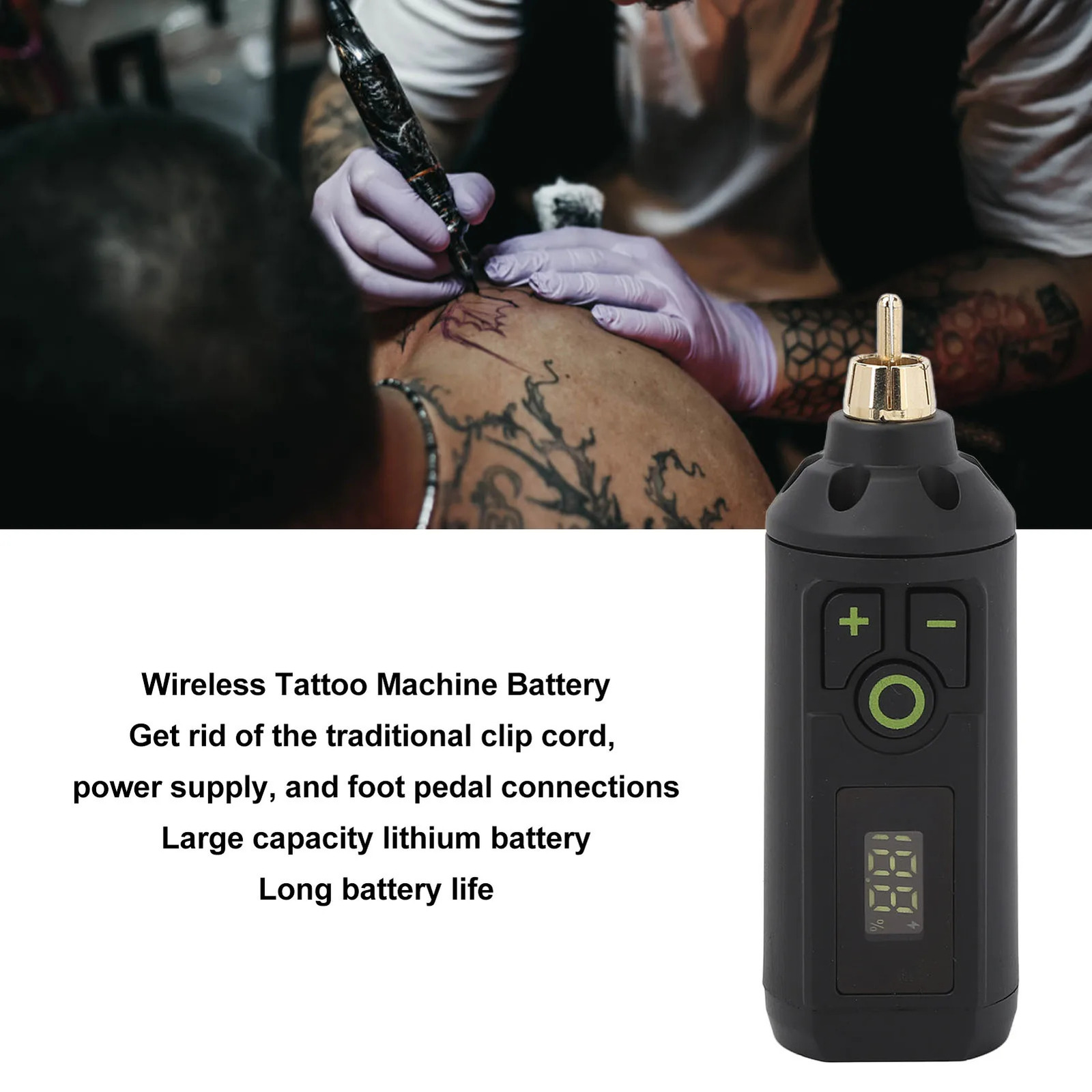 Tattoo Machine Wireless Tattoo Machine Battery Type C Alloy Digital LCD Tattoo Power Supply for Beauty Salon Wireless Tattoo Machine Battery 231115