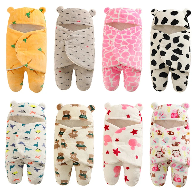Sleeping Bags Soft born Baby Cartoon Thicken Winter and Autumn Wrap Blankets Envelope Sleepsack 0 9 Months 231116