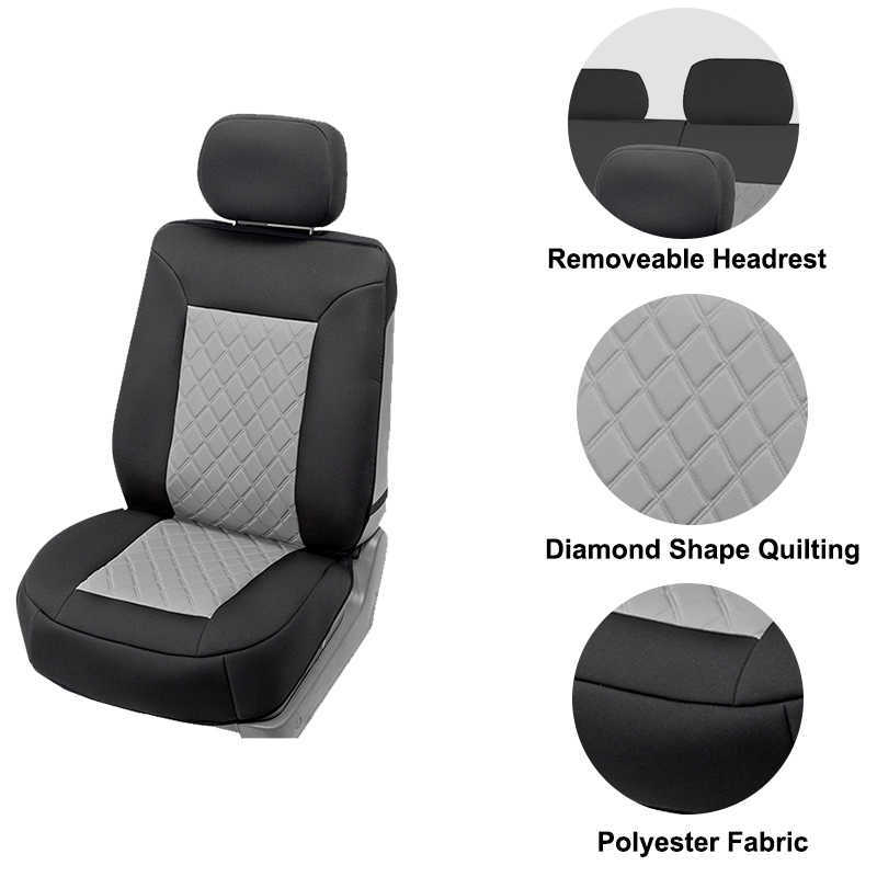 New Universal Car Seat Covers 2 Front Seat Diamond Lattice Fabric Seat Car Covers Fit for Most Car SUV Truck Seat Cushion Protector