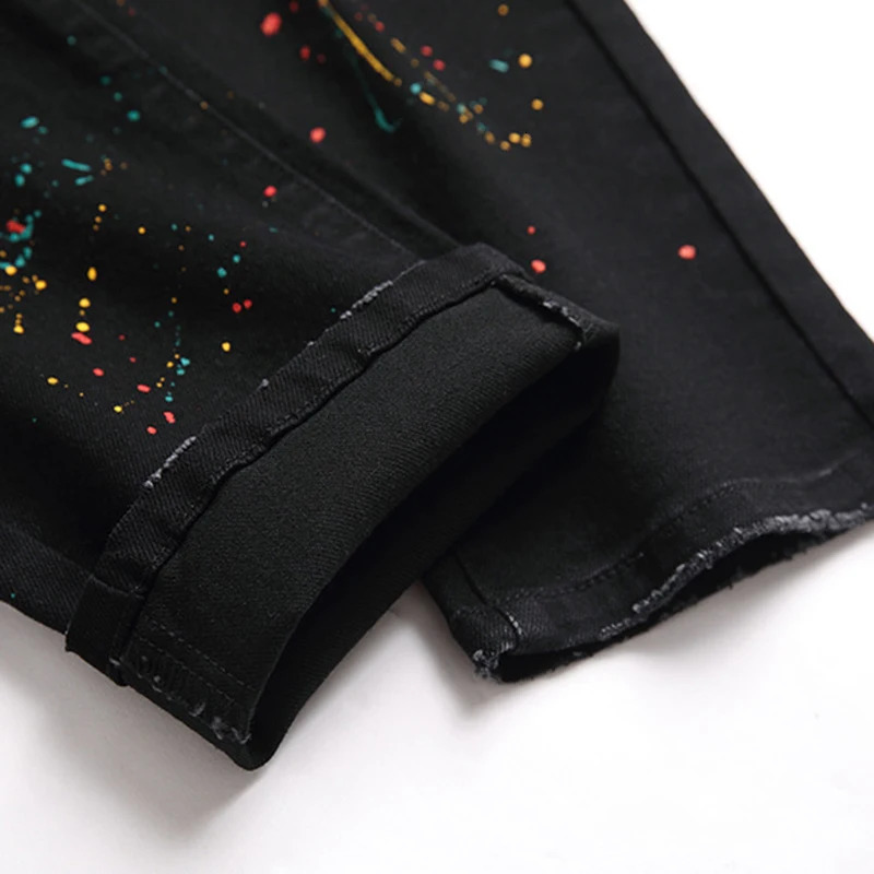 Men's Jeans Black Trousers Regular Version Hole Large Size Personality Trendy Pants European And American Jeans Denim men's Elastic 231116