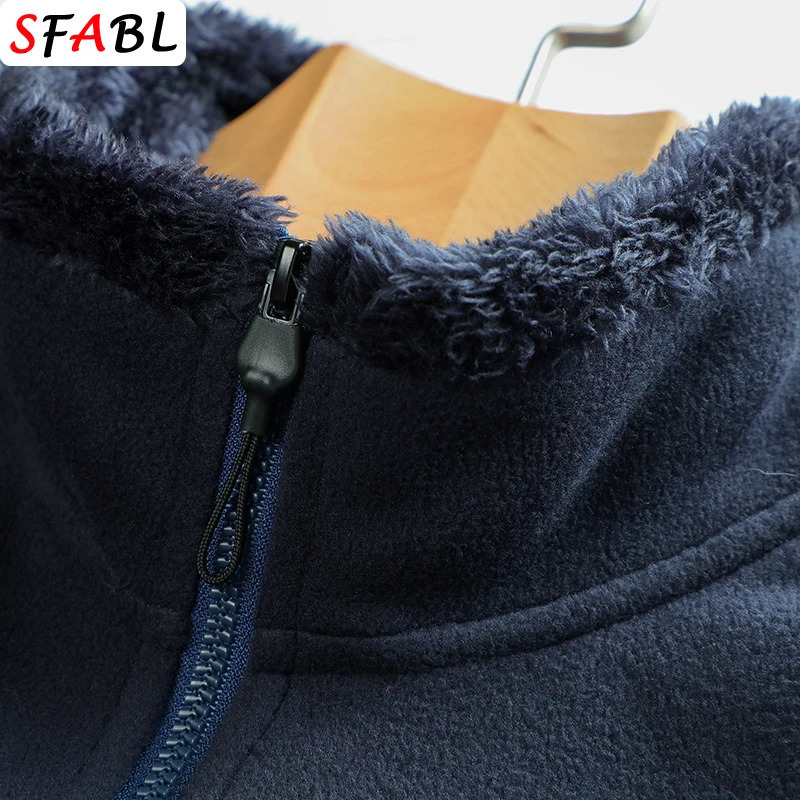 Men's Jackets SFABL Fashion Patchwork Fleece Jacket Coat Men Winter Parkas Thick Warm Overcoat Autumn Male Outerwear 4XL 231115